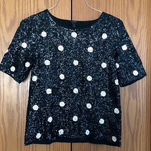 NWOT Women’s J. Crew Polka Dot Sequins Top